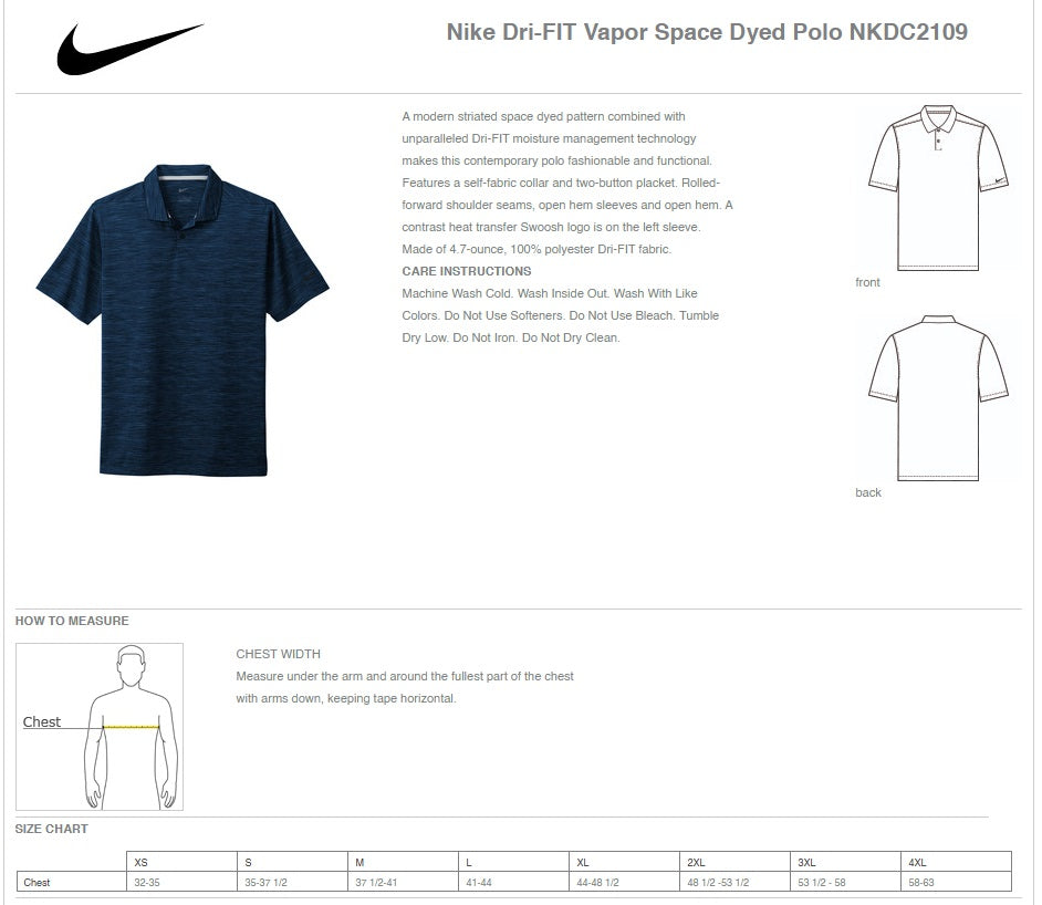 Nike® Dri-FIT Vapor Space Dyed Polo - Ref NKDC2109