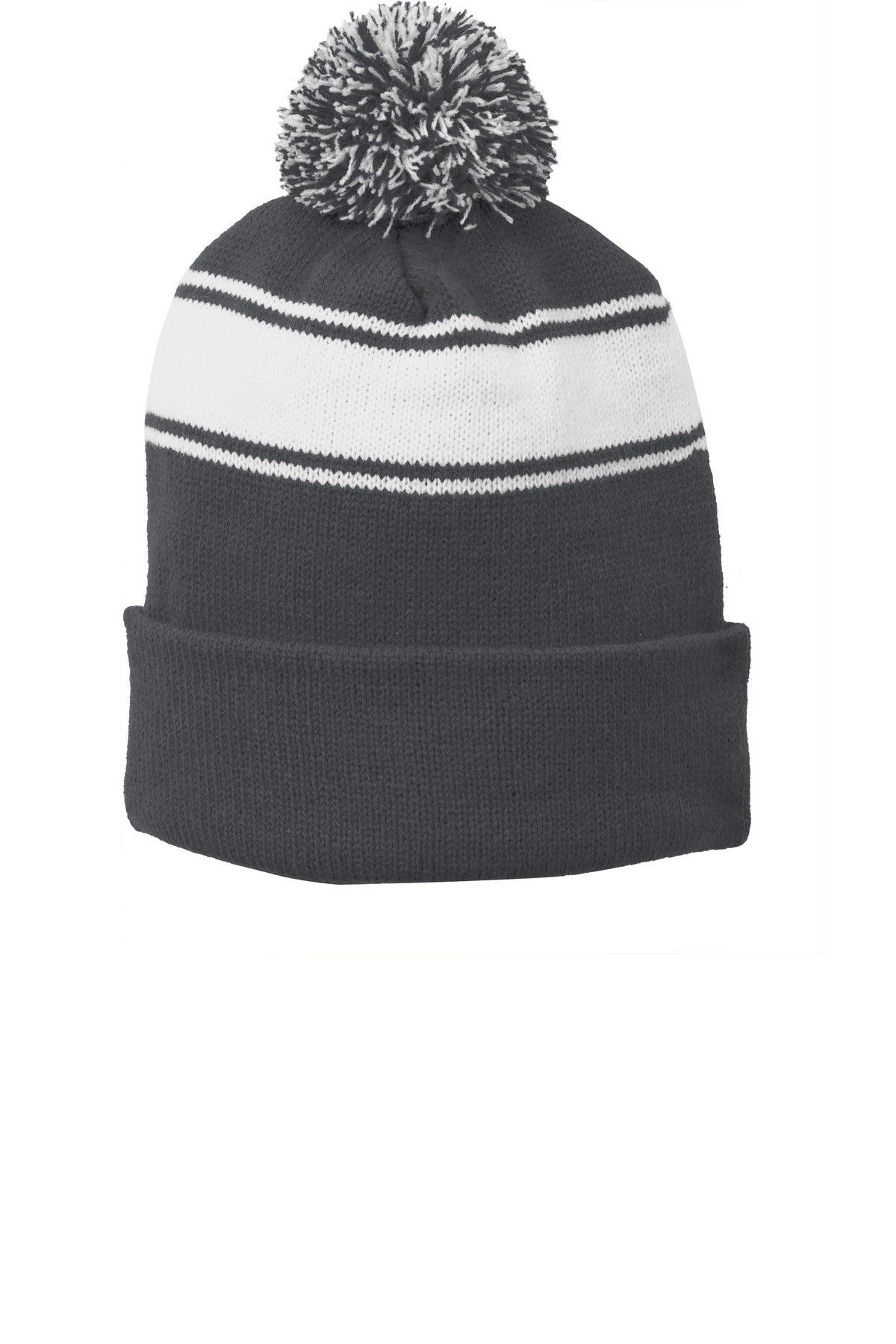 Stripe Pom Pom Beanie Sport-Tek®