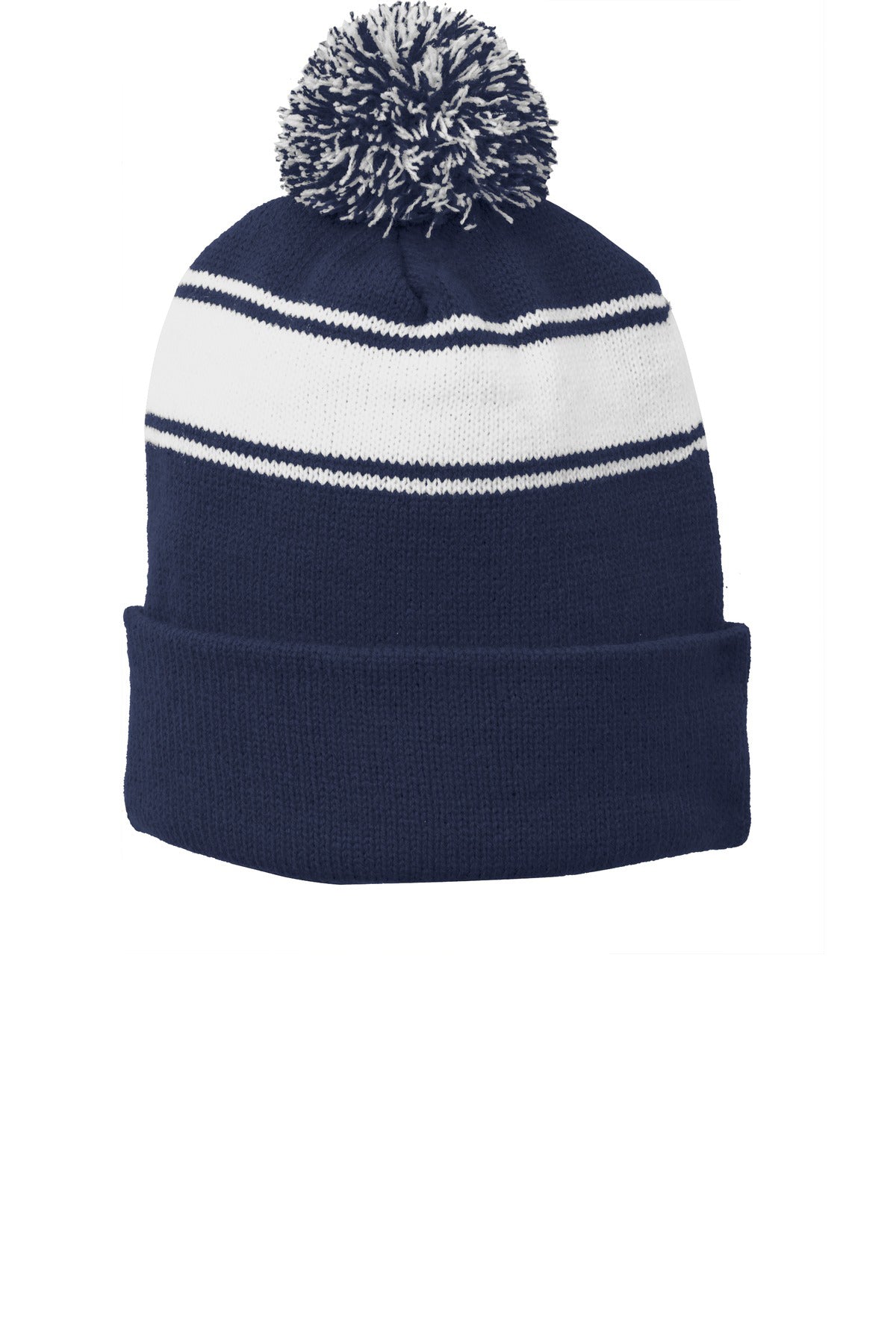 Stripe Pom Pom Beanie Sport-Tek®