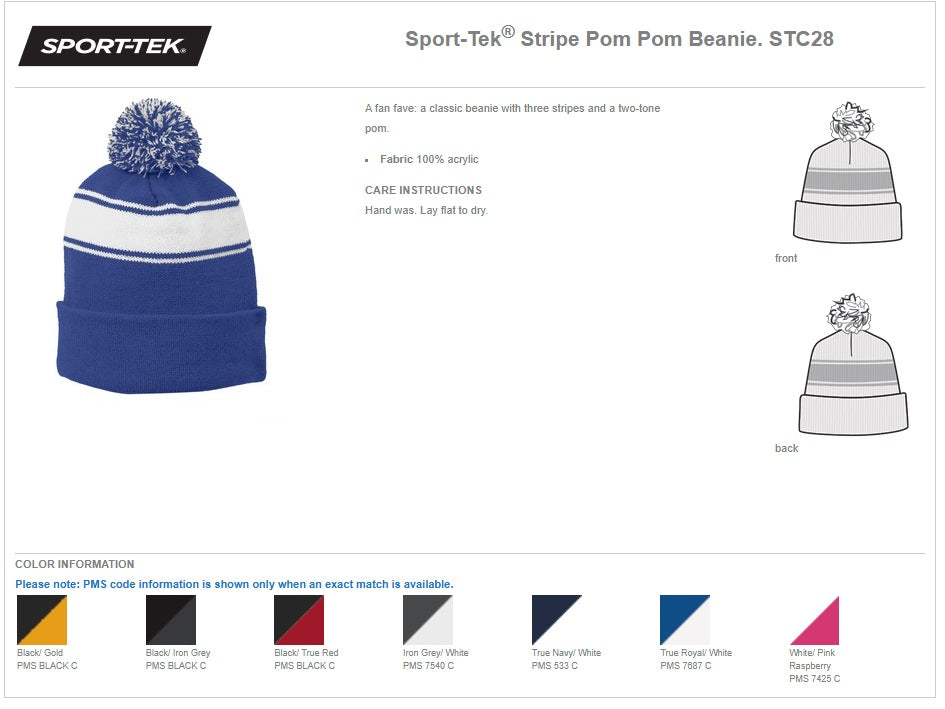 Stripe Pom Pom Beanie Sport-Tek®