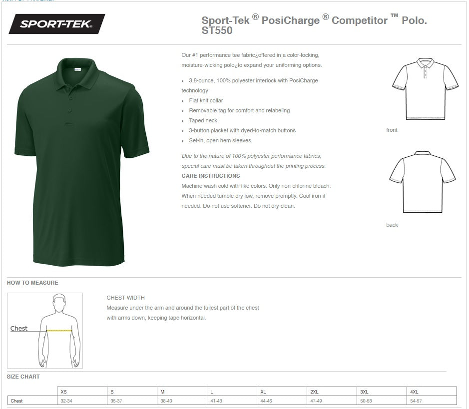 Sport-Tek ® PosiCharge ® Competitor ™ Polo - Ref ST550