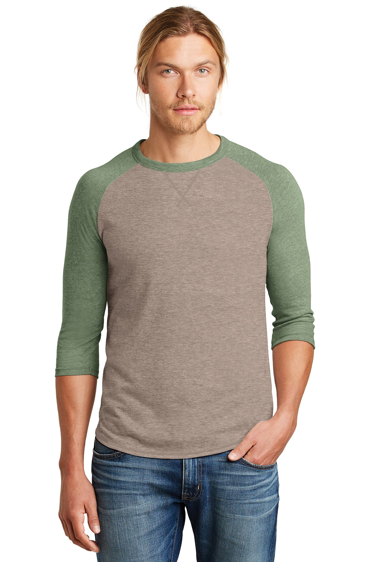 Alternative Dugout 3/4-Sleeve Vintage 50/50 Tee for Men. Ref AA5057