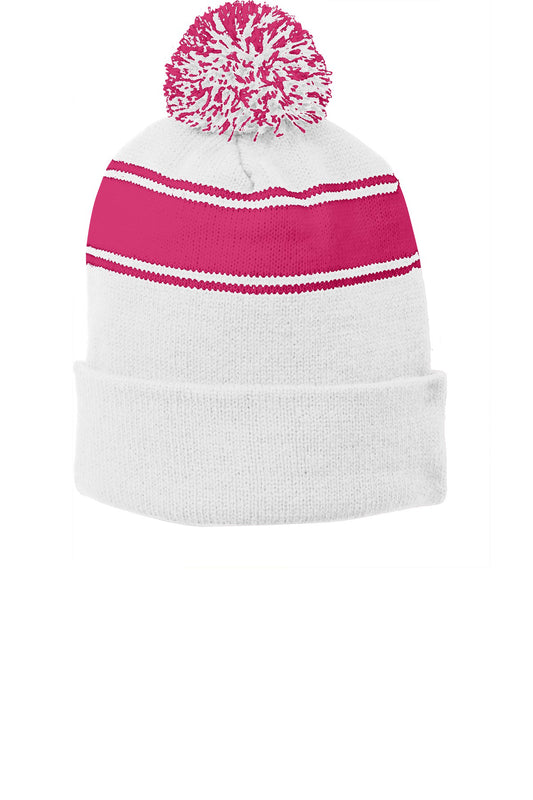 Stripe Pom Pom Beanie Sport-Tek®
