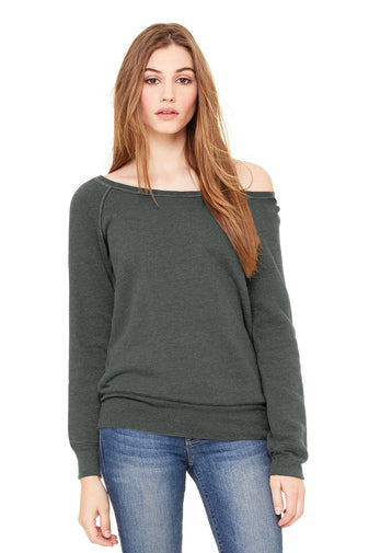 BC7501 BELLA+CANVAS ® Women’s Sponge Fleece Wide-Neck Sweatshirt